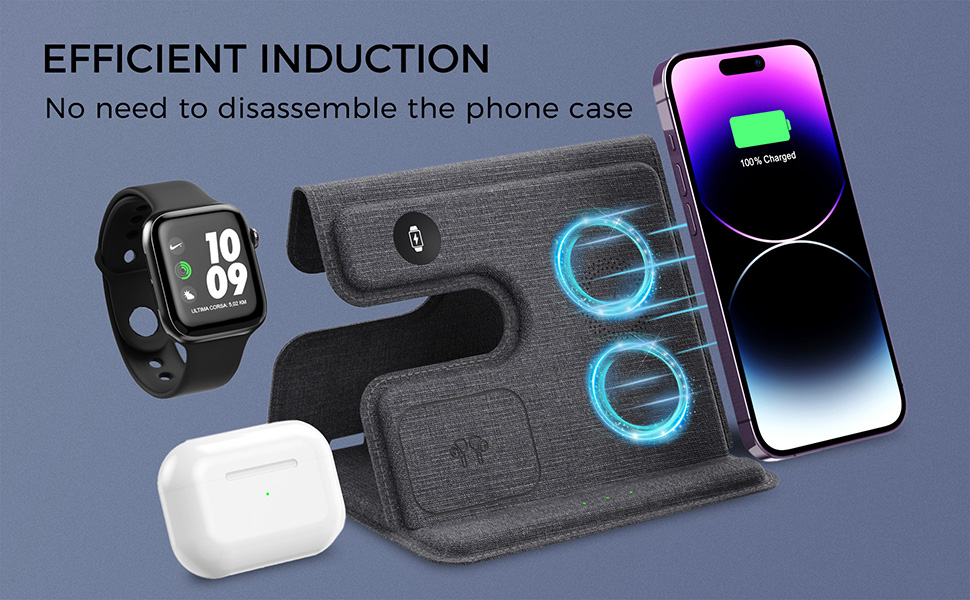 Amazon.com: 3-in-1 Foldable Wireless Charging Station, PU Leather