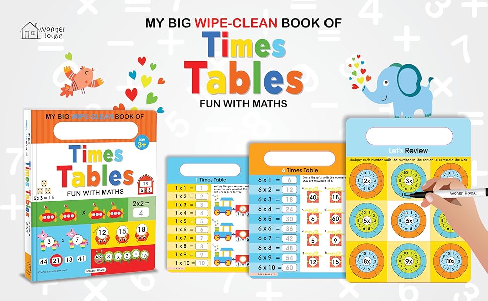 My Big Wipe And Clean Book of Times Tables for Kids Fun
