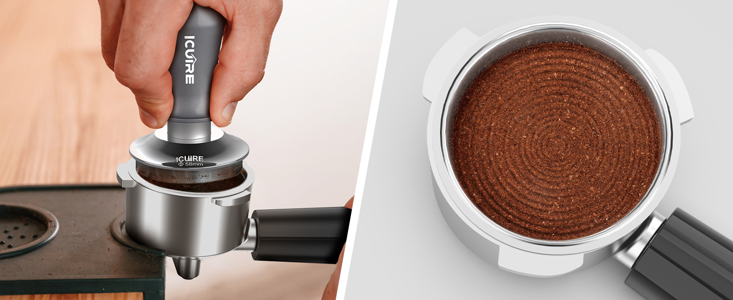 ICUIRE 58mm Espresso Tamper, Premium Coffee Tamper for