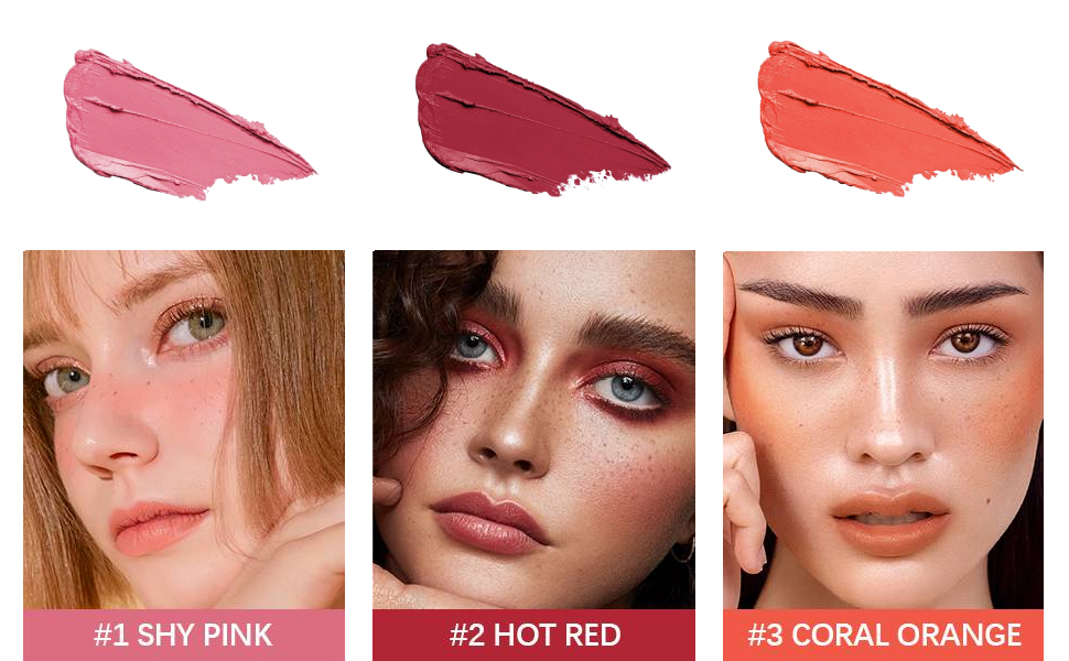 Duoffanny Blush Stick, 3In1 Multi Stick for Lip Cheek Eye