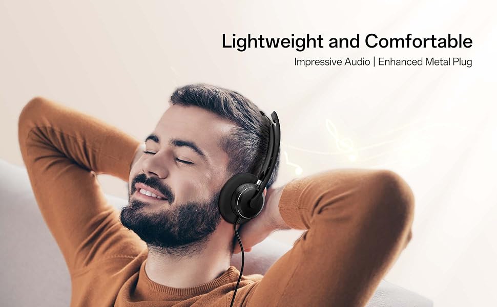 Rownfusny Wired Headset with Noise Canceling Microphone for