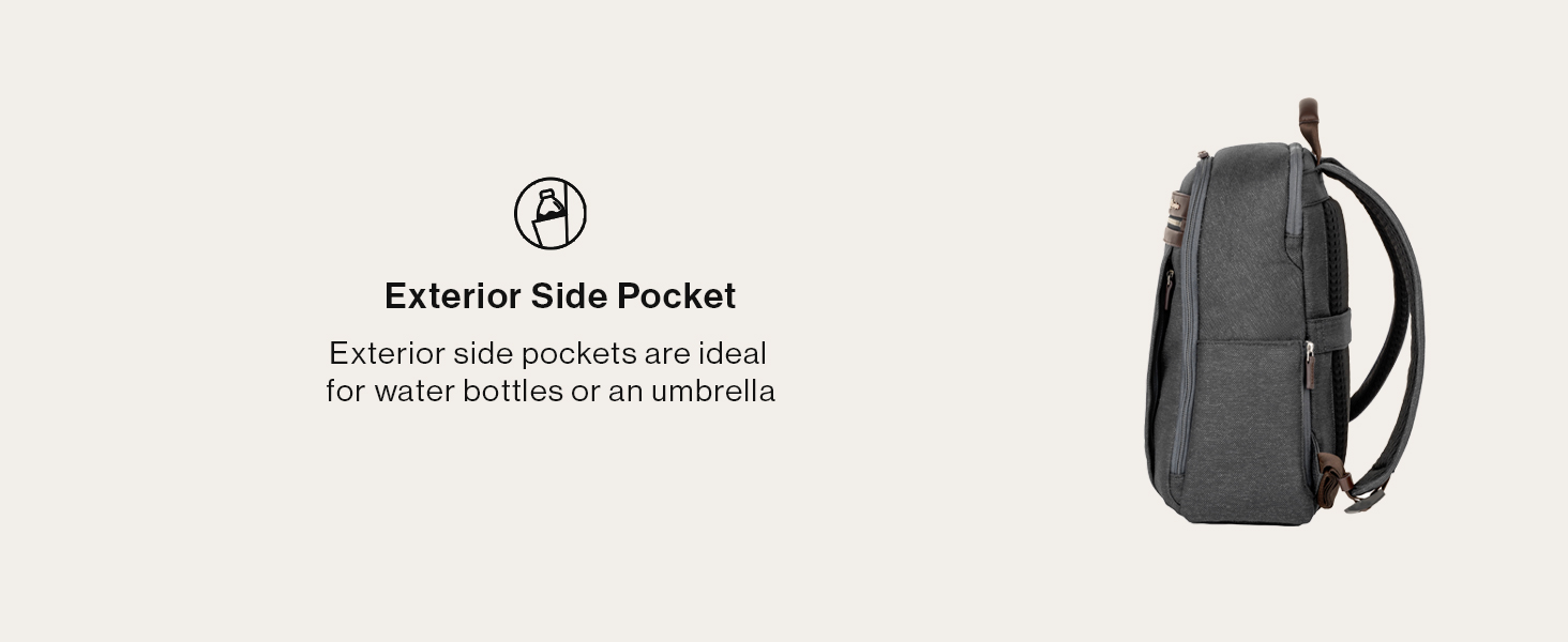 Exterior side pocket