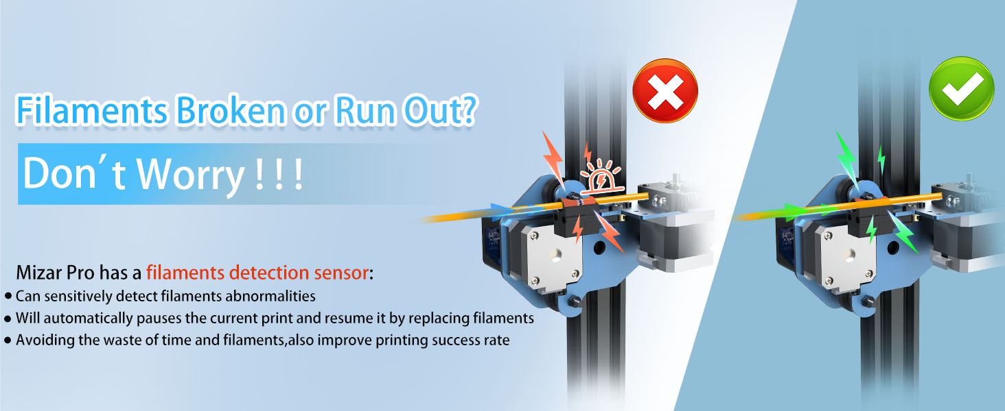 Filaments Detection Sensor sensitively