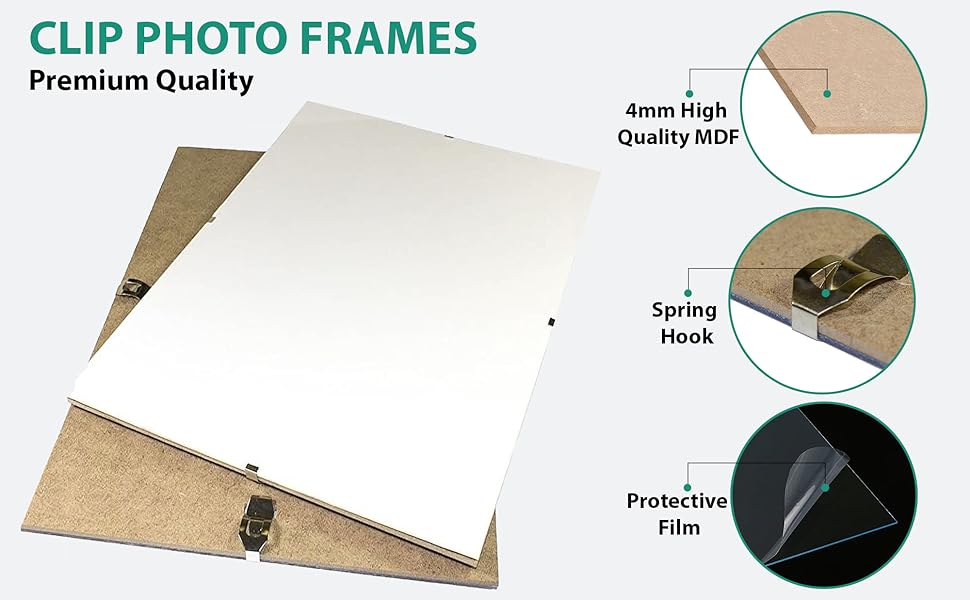 FRAMASA Clip Frame Picture Photo Size 70x50CM Frameless Frames For