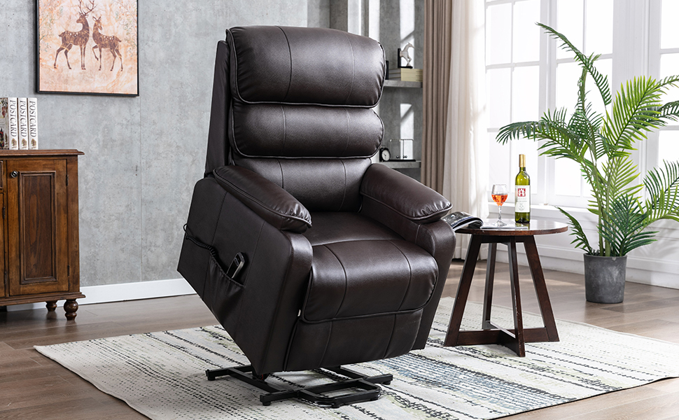 S*MAX Riser and Recliner Chairs Premium PU Leather Rise and Recliner