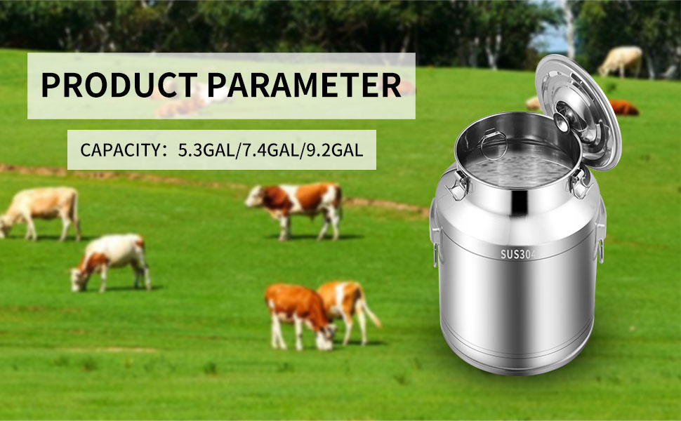 AGKTER Stainless Steel Milk Can Milk Bucket Wine Pail