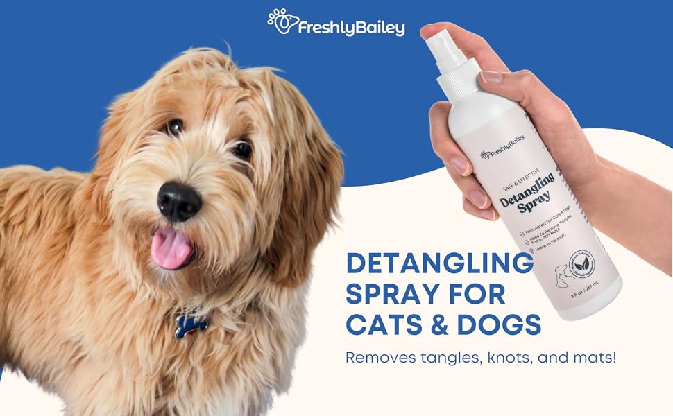 Freshly Bailey Dog Detangler Spray Pet Detangling Spray