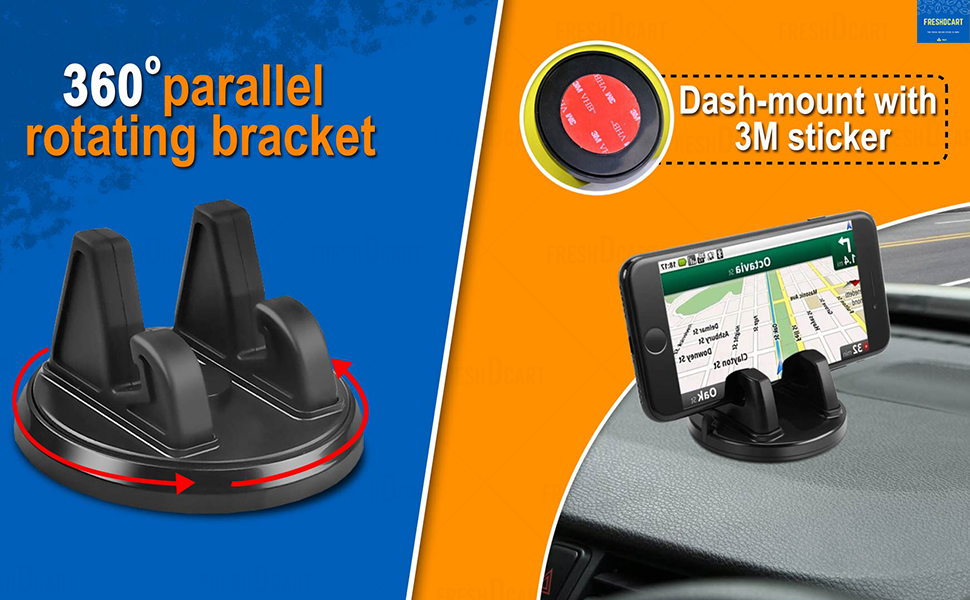 FreshDcart FDCA332 360 degree Rotating Car Dashboard Mobile Stand