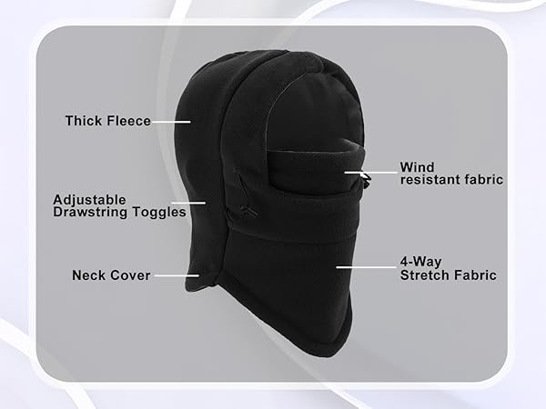 Balaclava Ski Mask 2 Pcs - Windproof Warmer Fleece