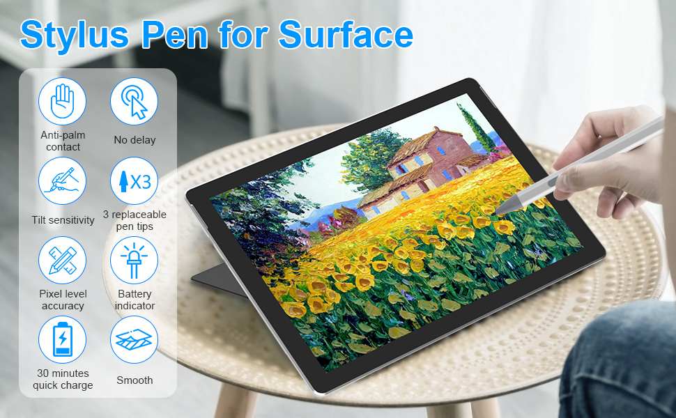 Surface Pen for Microsoft Surface Pro 11/10/9/8/7/6/5/4/3/X/Surface 3