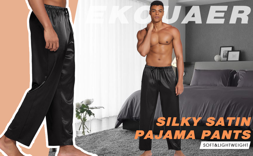 mens satin pajama pants