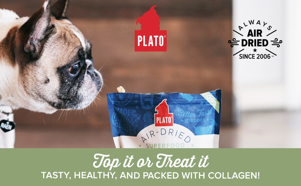 Plato pet treats dog food topper - Chicken with Goat Milk treat with collagen