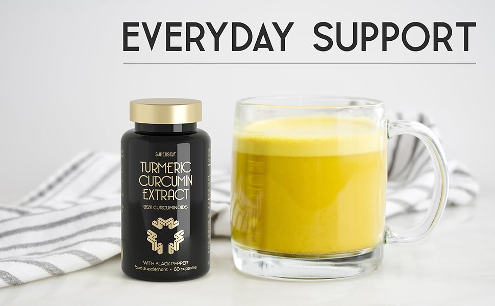 Turmeric Capsules High Strength with Black Pepper Pure Curcumin