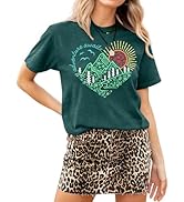 MAPICK Women's Adventure Awaits Graphic T-Shirts Kindness Heart Printed Hike Mountain Nature Trav...