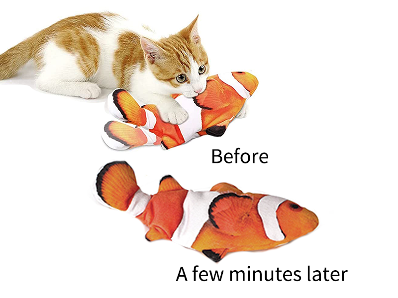 Cat Toys Fish for Indoor Cats USB Floppy Fish Cat Dog Toy, Interactive Cat Toy with Catnip Bag