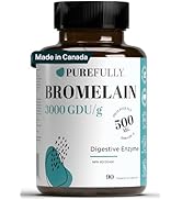 PUREFULLY Bromelain 3000 GDU/g 500mg, 90 capsules for Superior Digestive Support - Natural Pineap...
