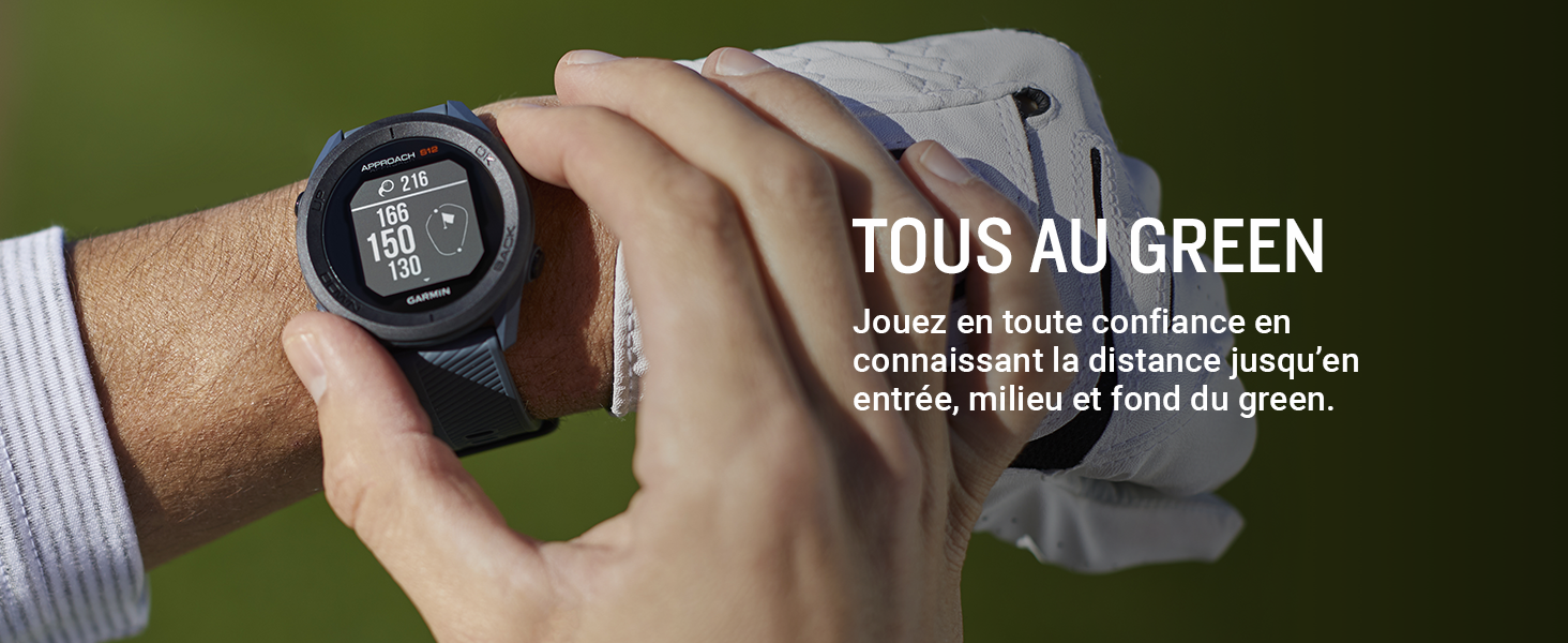 Garmin Approach S12 43 mm MIP Noir GPS (satellite)