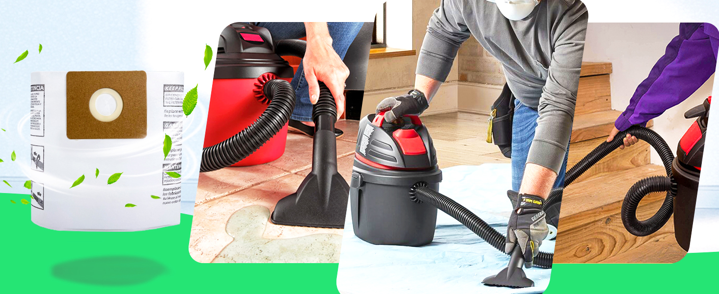 12 Pack 90668 Type B Filter Bags Compatible with Shop Vac 22.5 Gallon