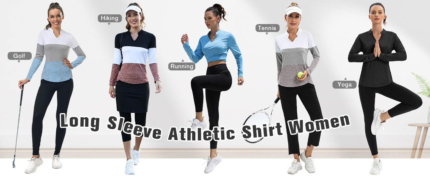workout shirts for women long sleeve athletic shirt women yoga shirt tennis shirt golf shirt