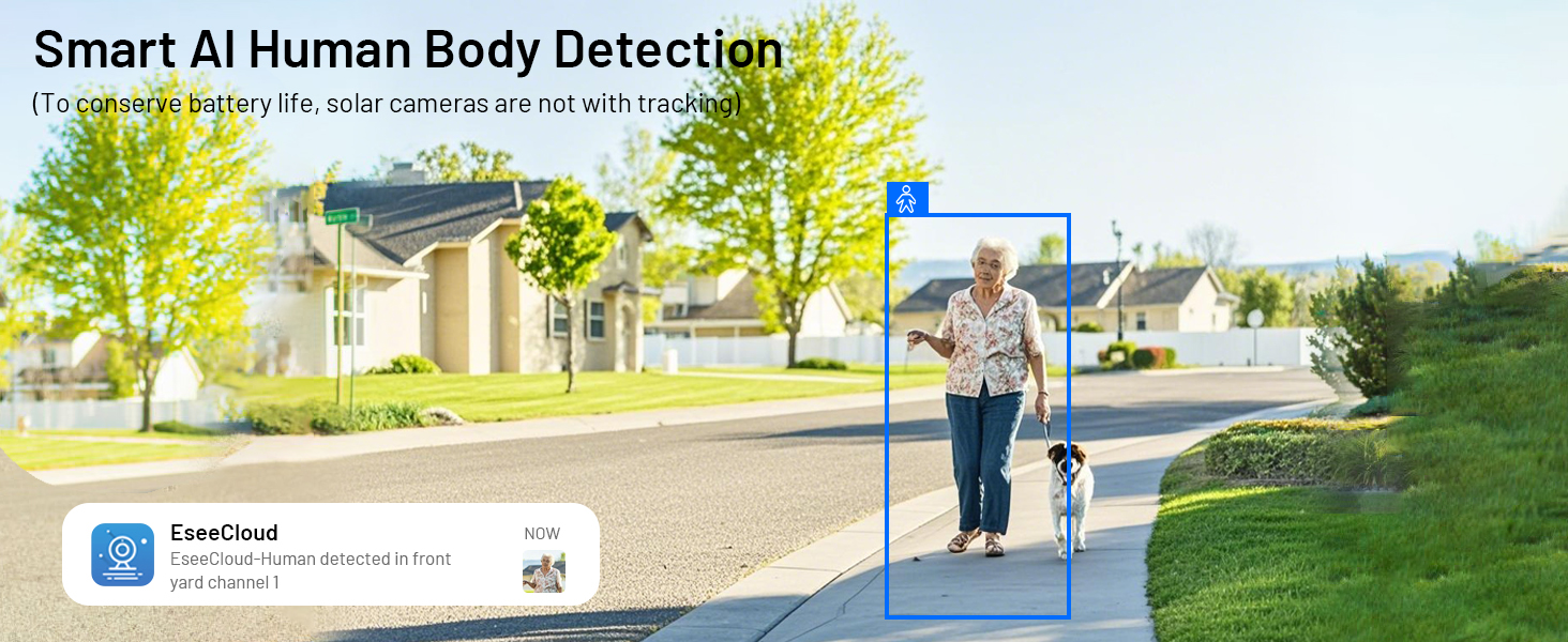 outdoor security camera smart AI human detection
