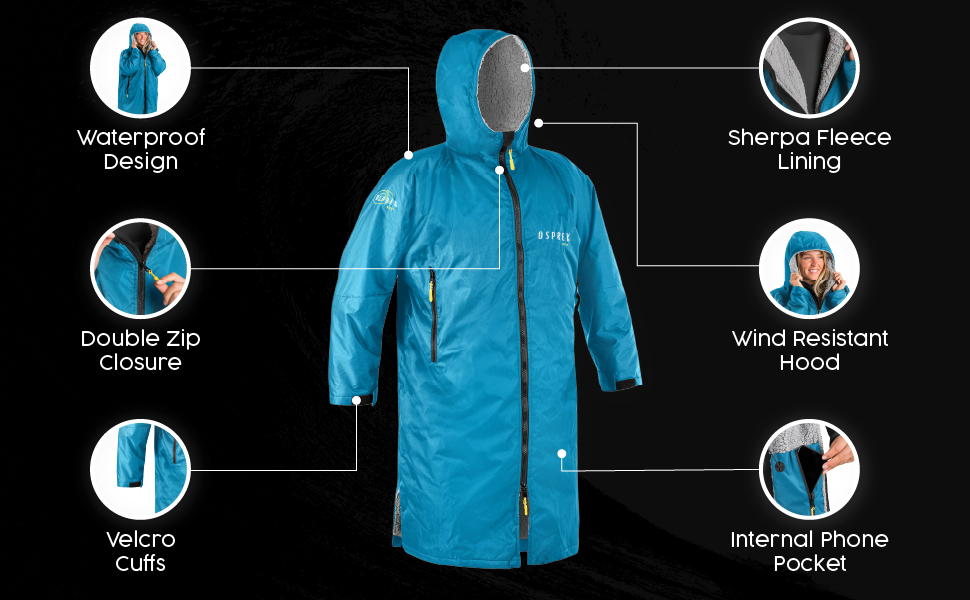 Osprey Changing Robe for Kids and Adults, Waterproof Changing Robe