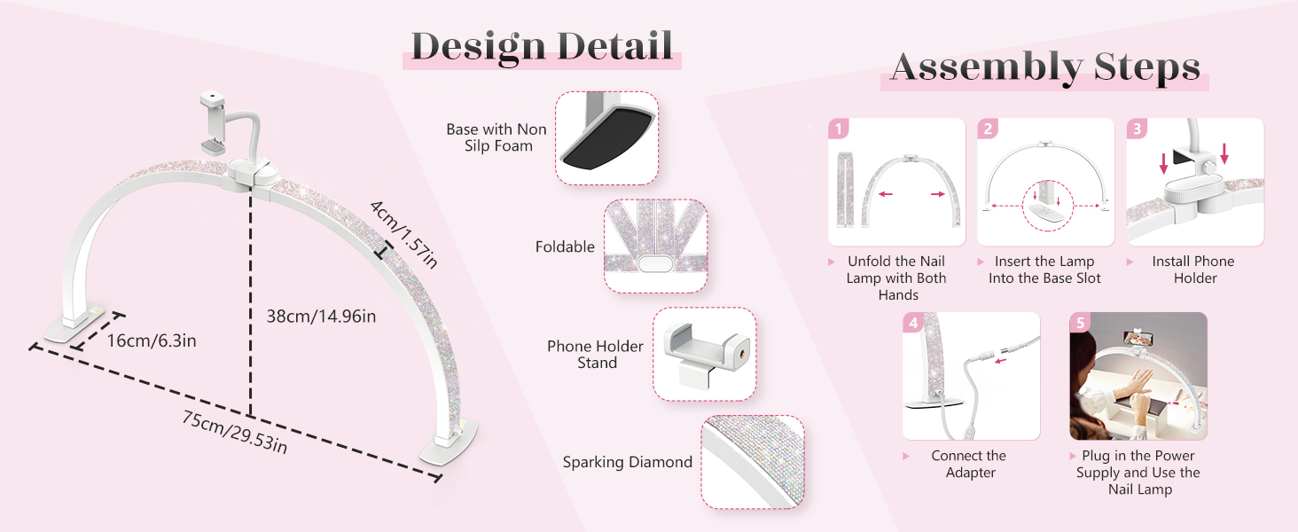 half moon light for nail desk