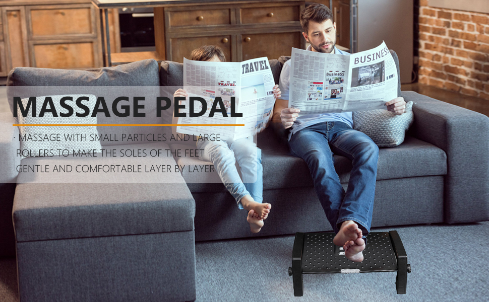 Earwigadjustable foot resting under the desk at work, leg rests with massage and position of 6 heights, foot stool for office desk, footrest works for love, pain relief, support a good posture, black, black Massage Machine Foot Rest Massage Roller Foot Rest of Office Foot Relaxing Stool Foot Rest