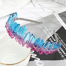 raw crystal quartz headband crown rhinestone crown hairband