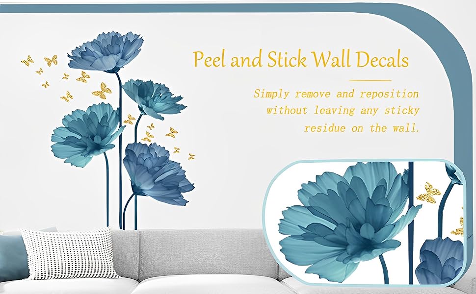 flower wall decals wall stickers for living room wall decals for girls bedroom wall stickers 