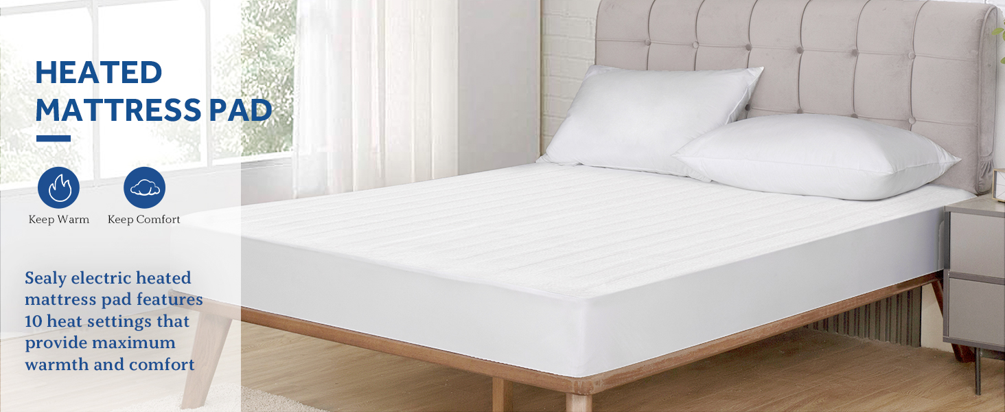 Sealy Heated Mattress Pad Full Size with 10 Heated Settings
