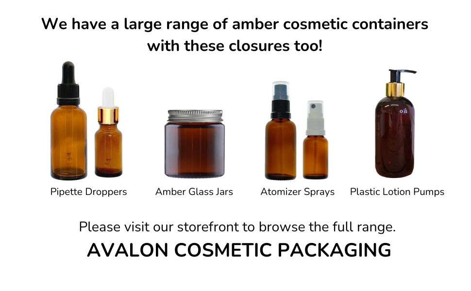 We sell a wide range of amber glass bottles and jars