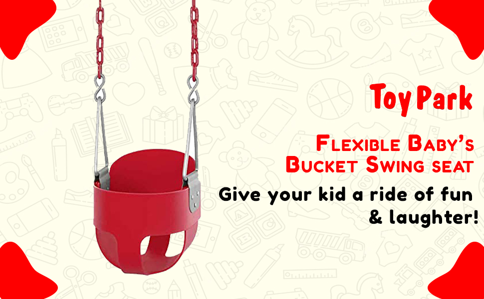 park toys for kids outdoor games for kids 3+ years flexible swing seat heavy duty chain children
