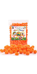 Caydo 200 Pieces Orange Pom Poms