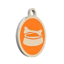 design round bowl orange pet id tag
