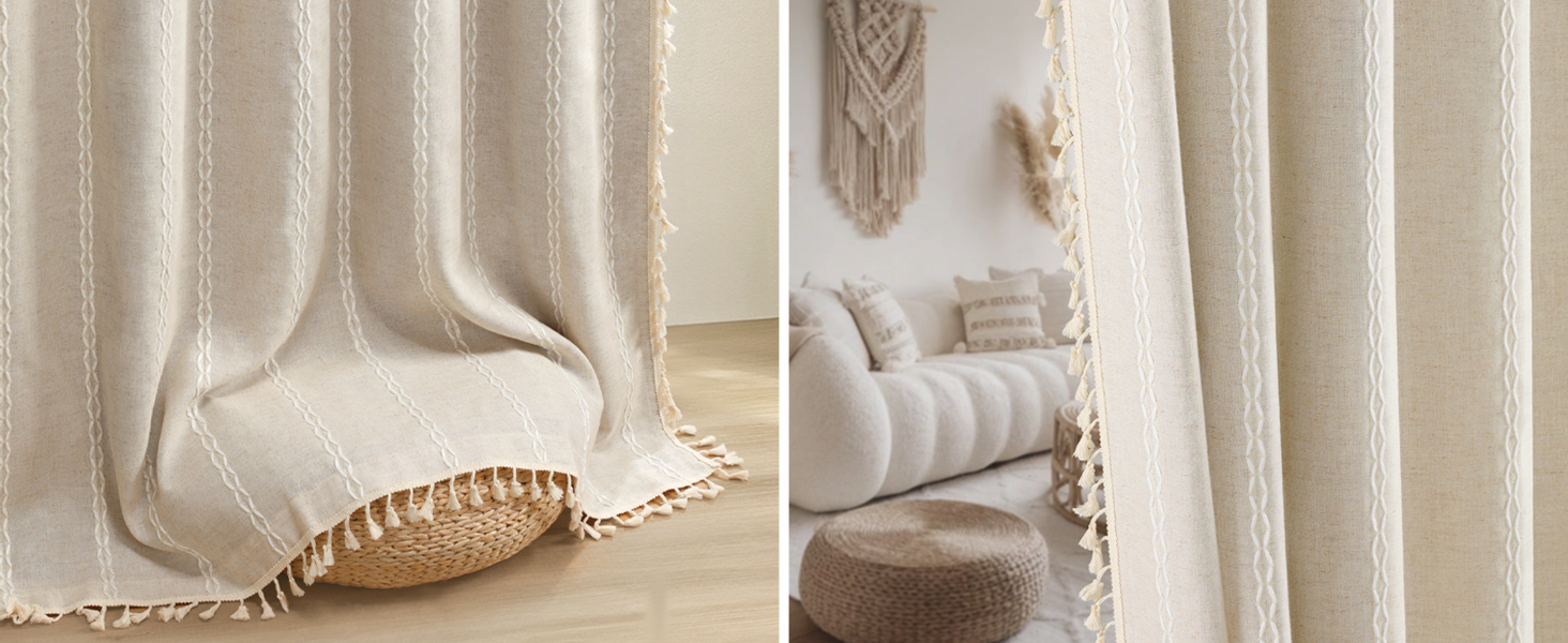 boho blackout curtains