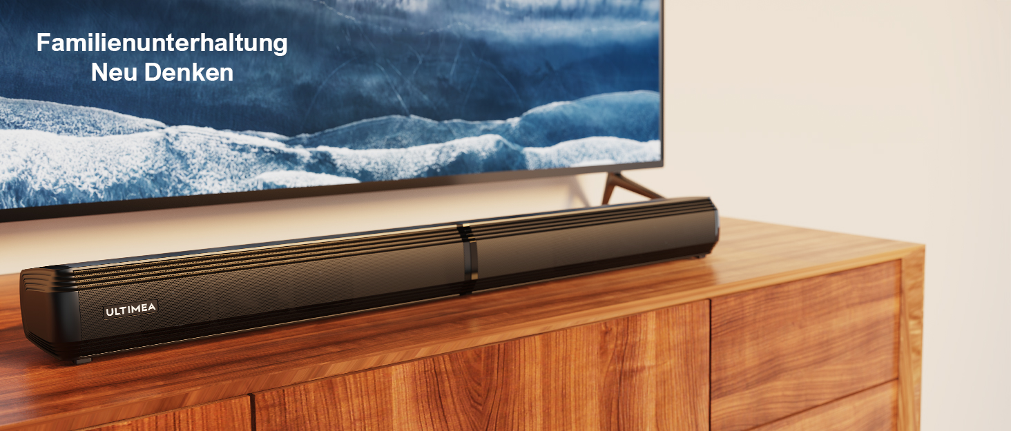 ULTIMEA Soundbar PC, 60W Mini Soundbar für TV Geräte, DSP, HiFi