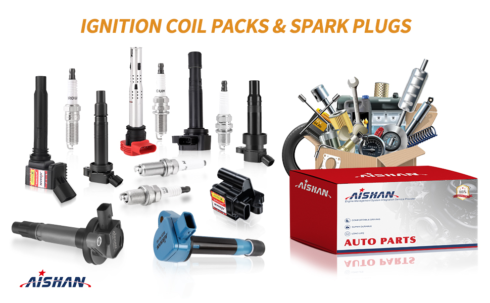 AISHAN Set of 6 Ignition Coil Pack and Iridium Spark Plugs