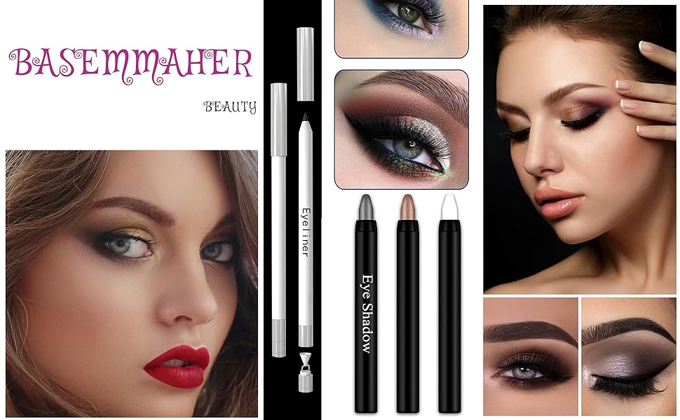 BASEMMAHER Premium Eyeliner Eyeshadow Sticker Stencils Kit