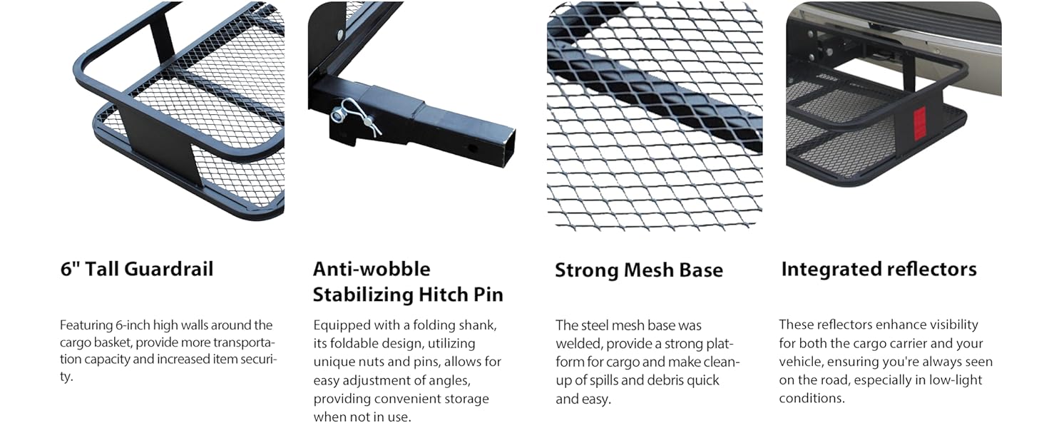 Rockland Foldable Cargo Carrier Hitch Mount 500 Lbs. Max