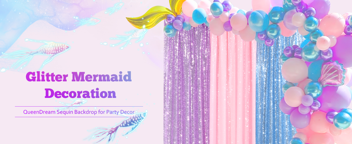Backdrop Curtain Sequin Fabric 6 Pcs 2ftx8ft Pink Sequin
