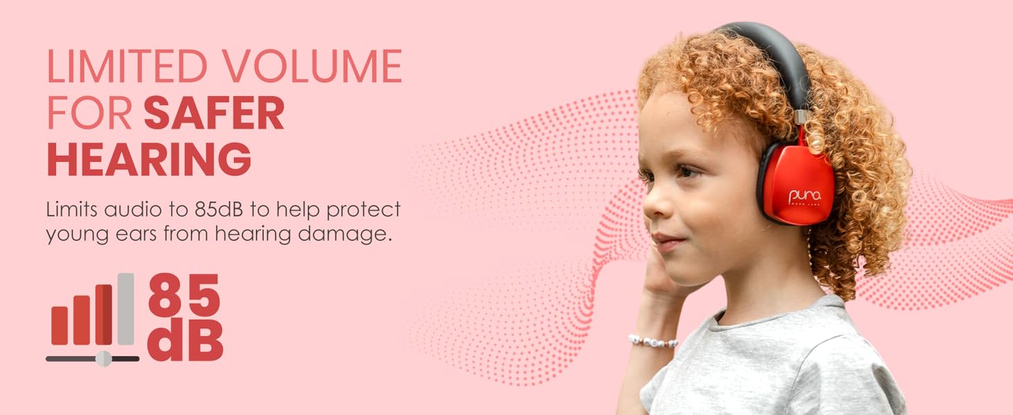 Kids Bluetooth headphones with noise-canceling, 85dB volume limit, and up to 35 hrs playtime