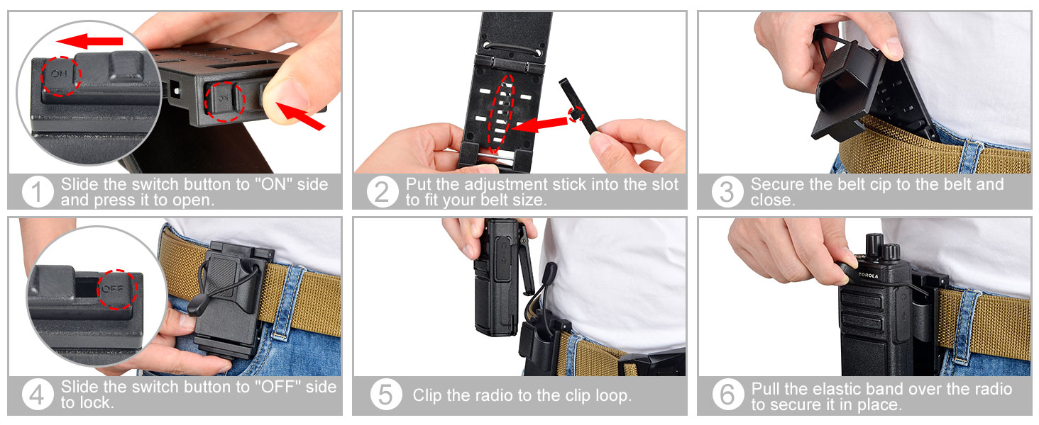 iGuerburn Tactical Radio Holder Duty Belt, Radio Holster Walkie Talkie