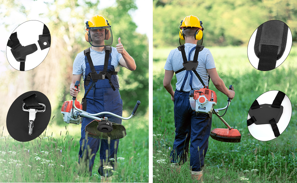 SUNMON Weed Trimmer Shoulder Strap, Mower Trimmer Harness Strap Double