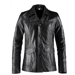 VearFit Hitman 4 buttons Black lambskin Real Leather Coat Blazer