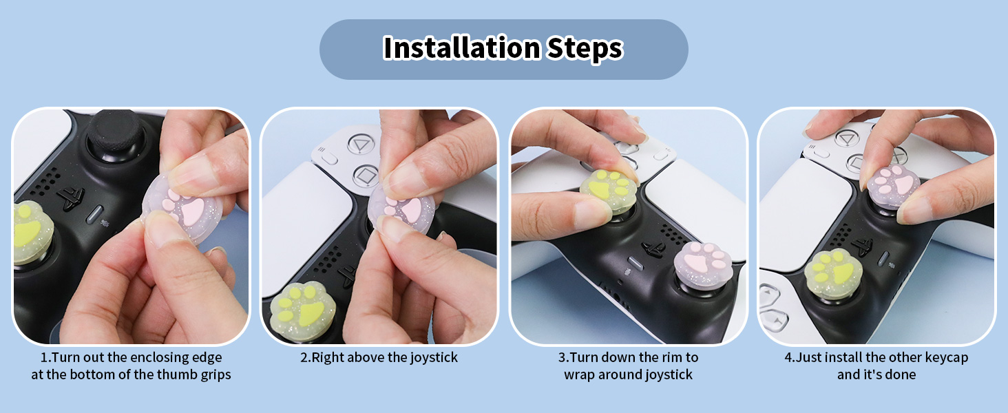 Cute Switch 2 Thumb Grips Cap for PS5 PS4 Xbox Switch Pro Steam Deck Controller