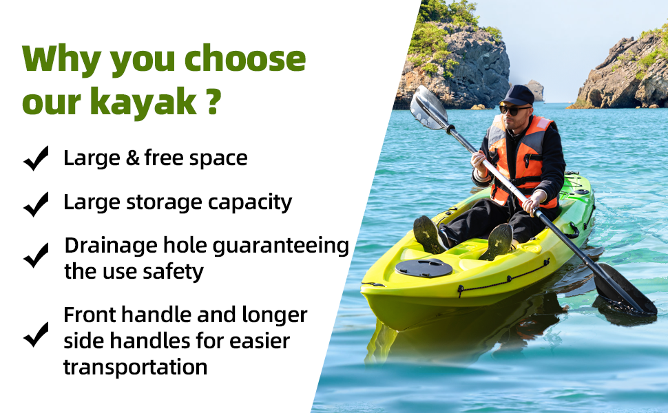Fishing Kayaks, Sit on Top Kayak for adults with Paddle
