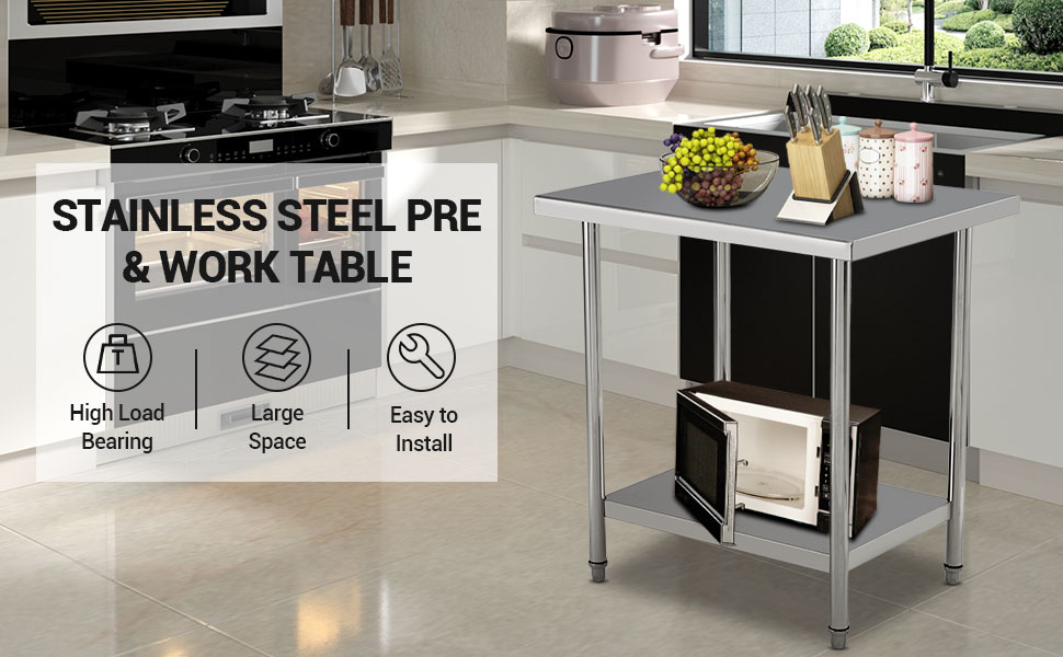Garveetech Stainless Steel Work Table Commercial