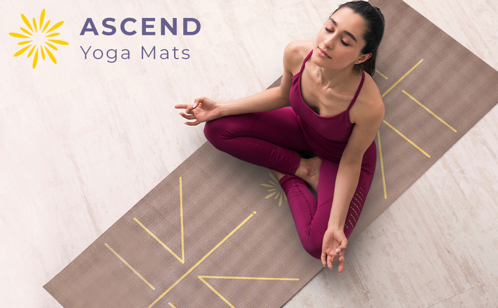 Sunshine Yoga Ascend Yoga Mat exercise large travel pilates black work set mens home workout