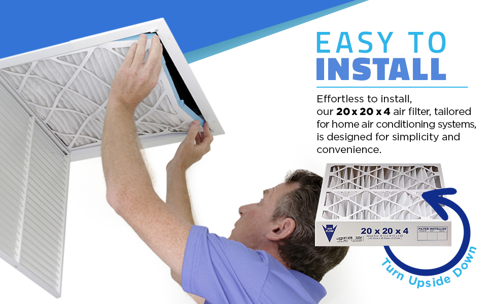 United Filter 20x20x4 MERV 8 Pleated Air Filter Efficient HVAC, Easy
