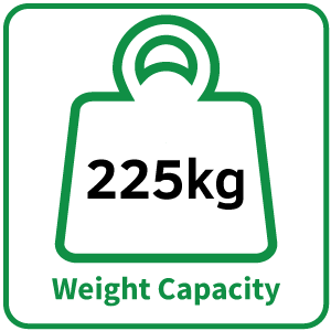 a green weight capacity sign with the text 25 kg